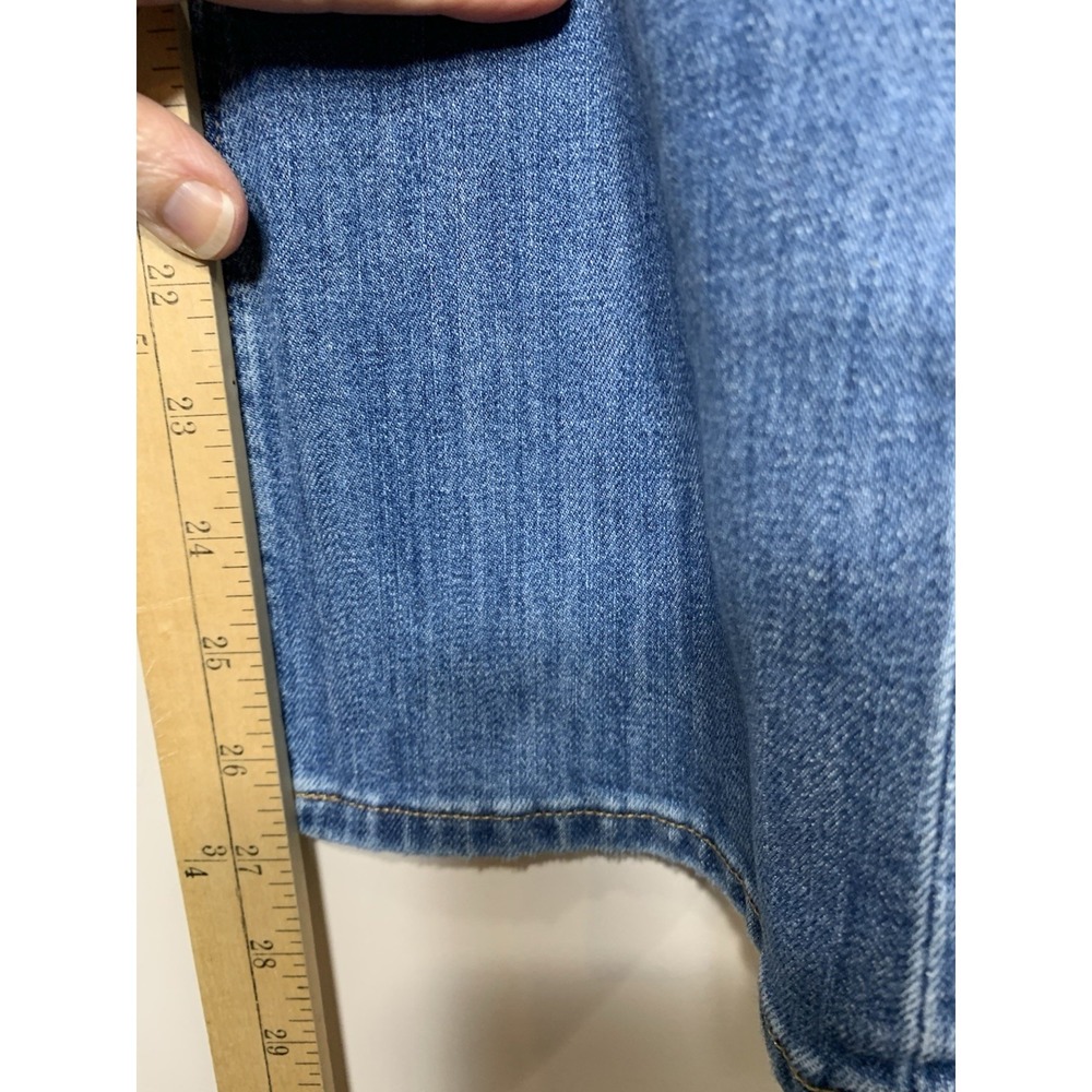 NEW J Crew Mid Rise Flare Crop Jeans Womens Size 27 Blue (actual 29x27) w/Tag - Picture 4 of 8